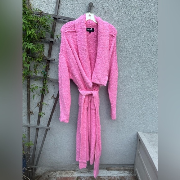 SER.O.YA RUE BOUCLE CARDIGAN in Rose Bloom - Picture 7 of 10